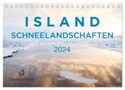 ISLAND - Schneelandschaften (Tischkalender 2024 DIN A5 quer), CALVENDO Monatskalender