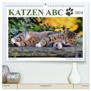 Katzen ABC (hochwertiger Premium Wandkalender 2024 DIN A2 quer), Kunstdruck in Hochglanz