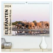 Elefanten - Sanfte Riesen Afrikas (hochwertiger Premium Wandkalender 2024 DIN A2 quer), Kunstdruck in Hochglanz