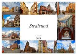 Stralsund Stadtansichten (Wandkalender 2024 DIN A3 quer), CALVENDO Monatskalender