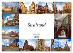 Stralsund Stadtansichten (Wandkalender 2024 DIN A4 quer), CALVENDO Monatskalender