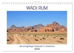 WADI RUM, die einzigartige Felswüste in Jordanien (Wandkalender 2024 DIN A4 quer), CALVENDO Monatskalender