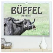 Büffel - wild und schön (hochwertiger Premium Wandkalender 2024 DIN A2 quer), Kunstdruck in Hochglanz