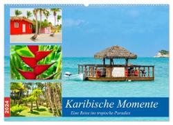 Karibische Momente - Eine Reise ins tropische Paradies (Wandkalender 2024 DIN A2 quer), CALVENDO Monatskalender