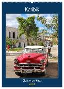KARIBIK Oldtimer auf Kuba (Wandkalender 2024 DIN A2 hoch), CALVENDO Monatskalender