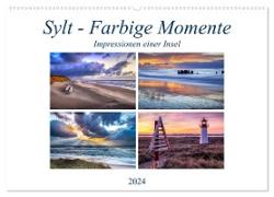 Sylt - Farbige Momente (Wandkalender 2024 DIN A2 quer), CALVENDO Monatskalender