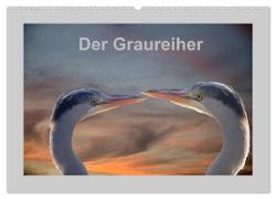 Der Graureiher (Wandkalender 2024 DIN A2 quer), CALVENDO Monatskalender