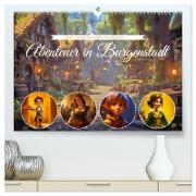 Abenteuer in Burgenstadt (hochwertiger Premium Wandkalender 2024 DIN A2 quer), Kunstdruck in Hochglanz
