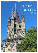 Kirchen in Köln (Wandkalender 2024 DIN A2 hoch), CALVENDO Monatskalender