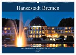 Hansestadt Bremen zur blauen Stunde (Wandkalender 2024 DIN A2 quer), CALVENDO Monatskalender