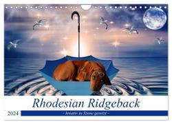 Rhodesian Ridgeback - kreativ in Szene gesetzt - (Wandkalender 2024 DIN A4 quer), CALVENDO Monatskalender