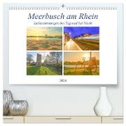 Meerbusch am Rhein - Lichtstimmungen bei Tag und bei Nacht (hochwertiger Premium Wandkalender 2024 DIN A2 quer), Kunstdruck in Hochglanz