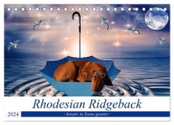 Rhodesian Ridgeback - kreativ in Szene gesetzt - (Tischkalender 2024 DIN A5 quer), CALVENDO Monatskalender