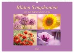 Blüten Symphonien aus den Gärten dieser Erde (Wandkalender 2024 DIN A2 quer), CALVENDO Monatskalender