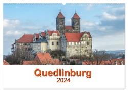 Fachwerkstadt Qudlinburg (Wandkalender 2024 DIN A2 quer), CALVENDO Monatskalender