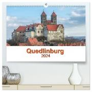 Fachwerkstadt Qudlinburg (hochwertiger Premium Wandkalender 2024 DIN A2 quer), Kunstdruck in Hochglanz