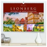 Leonberg - Altstadt in Abendstimmung (hochwertiger Premium Wandkalender 2024 DIN A2 quer), Kunstdruck in Hochglanz