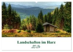 Landschaften im Harz (Wandkalender 2024 DIN A2 quer), CALVENDO Monatskalender