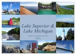 Lake Superior & Lake Michigan (Wandkalender 2024 DIN A2 quer), CALVENDO Monatskalender