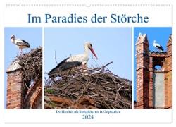 Im Paradies der Störche - Dorfkirchen als Storchkirchen in Ostpreußen (Wandkalender 2024 DIN A2 quer), CALVENDO Monatskalender