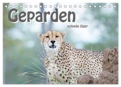 Geparden - schnelle Jäger (Tischkalender 2024 DIN A5 quer), CALVENDO Monatskalender