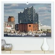Hamburger Highlights (hochwertiger Premium Wandkalender 2024 DIN A2 quer), Kunstdruck in Hochglanz