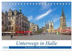 Unterwegs in Halle (Tischkalender 2024 DIN A5 quer), CALVENDO Monatskalender