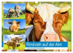 Rindvieh auf der Alm. Kühe im Bergsommer (Wandkalender 2024 DIN A3 quer), CALVENDO Monatskalender