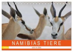 Namibias Tiere - wild im Bild (Tischkalender 2024 DIN A5 quer), CALVENDO Monatskalender