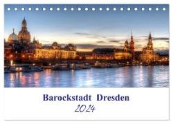 Barockstadt Dresden (Tischkalender 2024 DIN A5 quer), CALVENDO Monatskalender