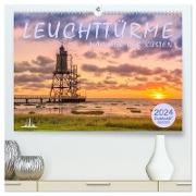 Leuchttürme - Wächter der Küsten (hochwertiger Premium Wandkalender 2024 DIN A2 quer), Kunstdruck in Hochglanz