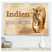 Indien - Im Reich des Tigers (hochwertiger Premium Wandkalender 2024 DIN A2 quer), Kunstdruck in Hochglanz