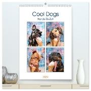Cool Dogs - Hunde-Eis-Zeit (hochwertiger Premium Wandkalender 2024 DIN A2 hoch), Kunstdruck in Hochglanz