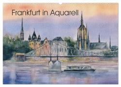 Frankfurt in Aquarell (Wandkalender 2024 DIN A2 quer), CALVENDO Monatskalender