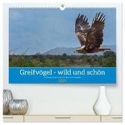 Greifvögel - wild und schön (hochwertiger Premium Wandkalender 2024 DIN A2 quer), Kunstdruck in Hochglanz
