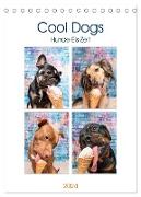 Cool Dogs - Hunde-Eis-Zeit (Tischkalender 2024 DIN A5 hoch), CALVENDO Monatskalender