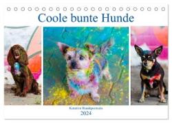 Coole bunte Hunde (Tischkalender 2024 DIN A5 quer), CALVENDO Monatskalender