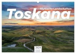 Toskana - idyllische Landschaft (Wandkalender 2024 DIN A2 quer), CALVENDO Monatskalender