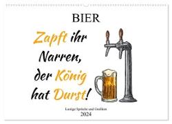 Bier - Lustige Sprüche und Grafiken (Wandkalender 2024 DIN A2 quer), CALVENDO Monatskalender