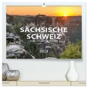 SÄCHSISCHE SCHWEIZ - Märchenland an der Elbe (hochwertiger Premium Wandkalender 2024 DIN A2 quer), Kunstdruck in Hochglanz