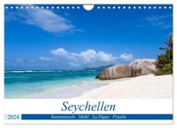 Seychellen. Sonneninseln - Mahé, La Digue, Praslin (Wandkalender 2024 DIN A4 quer), CALVENDO Monatskalender