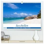 Seychellen. Sonneninseln - Mahé, La Digue, Praslin (hochwertiger Premium Wandkalender 2024 DIN A2 quer), Kunstdruck in Hochglanz