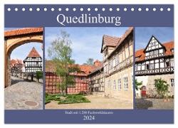 Quedlinburg - Stadt mit 1.200 Fachwerkhäusern (Tischkalender 2024 DIN A5 quer), CALVENDO Monatskalender