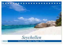 Seychellen. Sonneninseln - Mahé, La Digue, Praslin (Tischkalender 2024 DIN A5 quer), CALVENDO Monatskalender