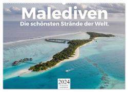 Malediven - Die schönsten Strände der Welt. (Wandkalender 2024 DIN A2 quer), CALVENDO Monatskalender