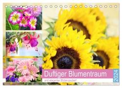 Duftiger Blumentraum und eleganter Blütenzauber! (Tischkalender 2024 DIN A5 quer), CALVENDO Monatskalender