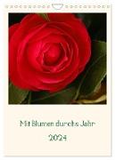 Mit Blumen durchs Jahr (Wandkalender 2024 DIN A4 hoch), CALVENDO Monatskalender