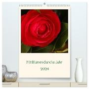 Mit Blumen durchs Jahr (hochwertiger Premium Wandkalender 2024 DIN A2 hoch), Kunstdruck in Hochglanz