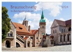 Braunschweig Im Zeichen des Löwen (Wandkalender 2024 DIN A2 quer), CALVENDO Monatskalender