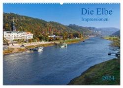 Die Elbe Impressionen (Wandkalender 2024 DIN A2 quer), CALVENDO Monatskalender